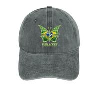Brasilien-Flagge, Schmetterling, Klassische Baseballkappe aus Baumwolle, verstellbar, Golf-Dad-Mütze, leichte Hip-Hop-Hüte