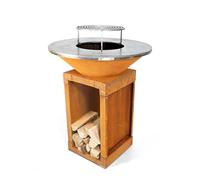 Brasonfire Brasero Plancha Ø 85 cm, Acier Corten, Barbecue extérieur à Bois et Accessoires, 100% Fabrication Française