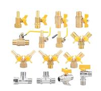 Brass 1/2 Female Male Thread Three Way Gas Valve DN15 Angle Valve Pipe Fitting Connector For Fuel Gas Water Oil(Silver) Plumbing Fittings