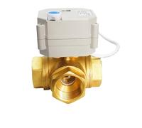 Brass 1'' DN25 3 Way T Bore L Bore Motor Ball Valve Metal Gears DC12V DC24V 2/3/5/7 Wires Valve IP67(NPT THREAD_5V_CR301)