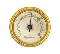 Brass Analog Hygrometer - 45mm Mechanical Humidity Meter, Gauge With Magnetic Back, High Precision Moisture Indicator, Humidor Tool | Reliable Environmental Control Device For Guitar Violin cigr Box