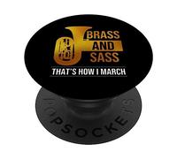 Brass and Sass Euphonium Tuba Fanfare PopSockets PopGrip Adhésif