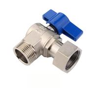 Brass Angle Ball Valve 3/4“ DN20, Copper Core, High-Flow Right-Angle Shut-Off with Red/Blue Handle for Water Heating(Blauw)