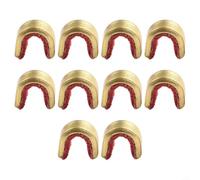 Brass Arrow Nocks 10 Pcs Rubber Liner Small Medium | 5 sets included, 10 nocks total, brass outer shell, rubberized liner, protects bow string serving
