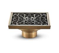 Brass Bathroom Floor Drain - Antique Unique Carved Flower Square Shower Drain for Garden Toilet 10 *