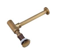 Brass Bathroom Sink Stopper P-Trap Complete Set Bottle Trap Drain Kit and Pop Up With Overflow Pour Lavabos(Antique brass)