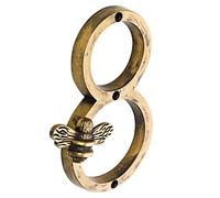 Brass bee Numéro de maison patrimoniale avec motif abeille | Plaques de numéros de panneaux de porte modernes de 5 pouces | Numéros d'adresse du domicile (8)