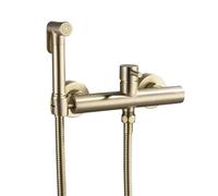 Brass Bidet Faucet Set Handheld Ducha Higienica Hot Cold Toilet Crane Women Washer Bathroom Shattaf Sprayer Hygienic Shower(Gold Bidet Faucet)