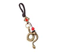 Brass Chinese Snake Keychain - zodiaac Pendant, Vintage Key Ring, Animal Charm Ornament | Aesthetic With Symbolic Mascot, Traditional amult Accessory For Spring Festival New Year Holiday Decoration