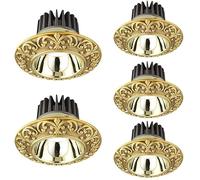 Brass COB Retrofit Recessed Downlight 5packCanless LED Spotlight 6W8W10W12W14W Wafer Ceiling Lights Disk Light6000k4000k3000k Easy Installation,14w-4000k