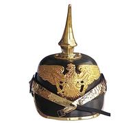 Brass German Pickelhaube Imperial Prussian Helmet - Leather by historicalmuseumstore