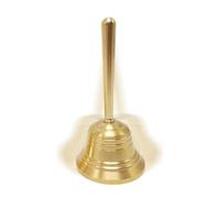 Brass Hand Bell - Clear Sound Service Ring | Solid Metal Ornament | Solid Brass One-Piece Construction, Compact 1.54x3.27 Inch Size (44g Weight), Crisp Sound Ringer, for Tabletop Decor Kids Pla