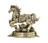 Brass Horse Figurine, 2026 Year of the Horse Collectible Sculpture, Good Fortune Decor Table Ornament, Home TV Cabinet Entryway Mantel Office Desk Living Room Bedroom Study Room, Elegant Statue