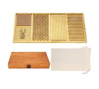 Brass Ice Stamping Plate for Cocktails and Whiskey - 0.39 Inch Thick Pure Brass Tray with Five Patterns for Custom Cube Designs - Professional Bartending Tool with Beech Wood Case