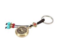 Brass Keychain Pendant With Twelve Zodiac Signs. The Keychain Can Rotate And Transport Brass Pendants For Attracting Wealth And Wealth Cadeaux Porte-clés Porte-clés Clip Cadeaux Pour (K, One Size)