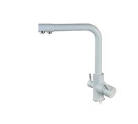 Brass Kitchen Faucet - 1PCS Double Handle Drinking Water Sink Mixer, Deck Mount Hot & Cold Purified Water Faucet, Elegant White Finish for Modern Kitchens.