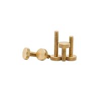 Brass Knurled Hand Screw/Copper Flat Round Head Advertising Nail Flat Head Bolt M3M4M5M6(10pcs M4x10)