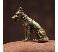 Brass Lucky Fortune Dog Home Decoration Small Ornements Accessoires Little Puppy Bronze Stuatue Desktop Figurines Copper Sculpture Tea Pet Art Collection