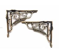 BRASS & METAL Paire de supports de tablette vintage Singer Corp en laiton antique (5 * 5)