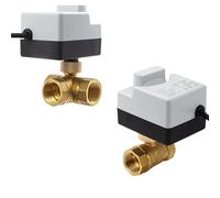 Brass Motorized Ball Valve 3-Wire Two Control Electric Actuator AC220V 3 Ways /2 Way DN15 DN20 DN25 DN32 DN40 With Manual Switch(DN15,AC 220V_CR02)