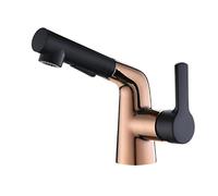 Brass Pull-Out Sprayer Basin Mixer Tap, Single Hole Telescopic Sink Faucet for Hot and Cold Water