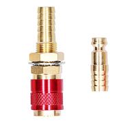 Brass Quick Connector M10 | TIG Welding Torch Hose Fitting | Oxidation & Protection | Compact & Lightweight for Easy Installation (Red)