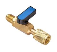 Brass Refrigerant Charging Valve - Leak Proof Air Condition Service Accessory, Durablee HVAC Component | For Home Dorm Hotel Rental Kitchen Bedroom Living Room Use, Ac Valve, Service Fitting, Cooling
