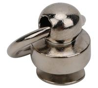 Brass Ring Head Rivet Studs 9mm | 20 Set Leather Craft Fasteners for Bags/Belts/Shoes | 360° Rotatable O Ring Button Studs with Screws (9mm (large) silver)