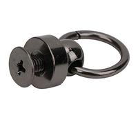 Brass Ring Head Rivet Studs 9mm | 20 Set Leather Craft Fasteners for Bags/Belts/Shoes | 360° Rotatable O Ring Button Studs with Screws (9mm (large) gun color)