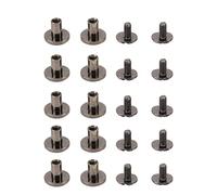 Brass Rivet Screws 120 Pack | Leather Craft/DIY Projects (Gray)