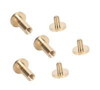 Brass Rivets Kit 50 Set Decorative Curved Rivets for Leather Bag Cloth Pants Bag Paper DIY Repairing and Decorating Projects Robust Brass Material 8mm Slot Screw Proof Oxidation (7mm / 0.28in)