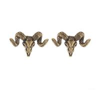 Brass Sheep Head Door Handle 2pcs Vintage(B)
