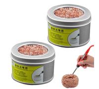 Brass Solder Tip Cleaner, 2X Soldering Iron Cleaner with Base, Copper Tin Removal Ball for Soldering Iron Tips, Electric Soldering Iron Cleaner for Welders and Welding Enthusiasts