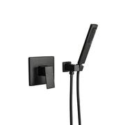 Brass Square Handheld Shower Head Chrome Gold Black Grey Shower Set Adjustable Wall Holder Handheld Water Saving Bath Shower Kit(Grey Shower)