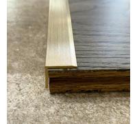 Brass Stair Nosing Edge Trim/Stair Edge Protector for Wood Stairs, Narrow Floor Transition Strip/Gap Cover Bar, Safety Step Tread Stair Edging Guard Metal(W-15mm(0.59"),L-140cm(55"))