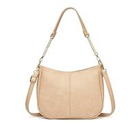 BRASS TACKS Leathercraft Mini sac à bandoulière pour femme de 6.5 liters l avec fermeture éclair, beige, Medium