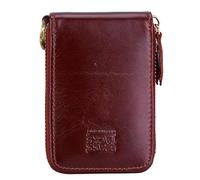 BRASS TACKS Leathercraft Portefeuille Vintage en Cuir Pleine Fleur avec Blocage RFID, Porte-Cartes avec Poche à Fermeture éclair, Porte-Cartes pour Homme et Femme