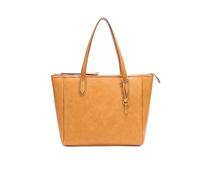 BRASS TACKS Leathercraft Sacs à main fourre-tout pour femme de grande capacité en cuir PU sacs à bandoulière orange, Orange, 13.2" L x 12.4" H x5.5 W