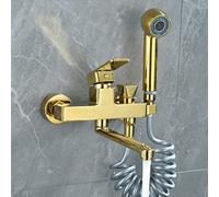 Brass Wall Mounted Kitchen Faucet with Swivel Spout for Hot and Cold Water, Multifunction Airbrush Kitchen Sink Faucet, D-30cm(20cm)