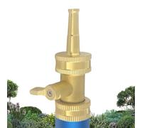 Brass Water Hose Nozzle, High Pressure Hose Nozzle, Heavy Duty Anti Slip Gardening Pipe Head With Valve, Brass Construction for Outdoor Home Faucet Washing Blower Machine Patio Porch Lawn Poolside