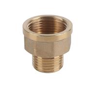 Brass Water Pipe Hex Bushing Reducer | 1 / 2BSPT Male to 3 / 4BSPT Female Thread | Oxidation - Tolerant Fitting for Water Meters/Softeners/Boilers