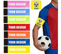 Brassard Capitaine Foot Personnalisé avec Nom Numéro Équipe et Logo, Brassard pour Enfant et Adulte avec Velcro Réglable, pour Football Rugby Cyclisme, Cadeau Personnalisé pour Cryptage du Football