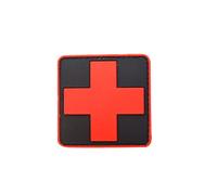 Brassard Croix-Rouge PVC 3D Patch Badge en caoutchouc pour costume médical, blanc rouge 1 pièce