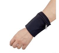 Brassard de sport avec logo réfléchissant et fentes pour écouteurs, pochette élastique respirante pour téléphone, clés, portefeuille, noir, 19-30 cm