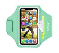 Brassard de Sport avec Poche pour Écouteurs et Clés,Compartiment Zippé -Brassard de Course Imperméable pour iPhone 17/16/15 Pro Max(Jusqu'à 6.9")-Brassard de téléphone pour Jogging,Running et Fitness