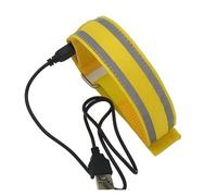 Brassard de Sport de Plein air à 7 Couleurs, lumière LED, Rechargeable par USB, Ceinture de sécurité, Accessoires de fête du Nouvel an et de Noël(2pcs-Yellow)