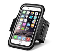 Brassard de sport pour course à pied noir pour iPhone 16 15 14 13 Pro Max Samsung Galaxy S25 S24 Ultra Plus A36 A26 A50 A51 A70 A71 Sangle réglable avec support pour clé