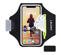 Brassard de Sport pour téléphone Portable, Brassard Telephone Running Résistant à l'eau - avec écouteurs TWS - Poche pour clés - pour Coureurs, Gym, Jogging, vélo, Course à Pied