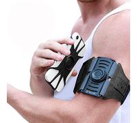 Brassard de sport réglable et amovible à 360° contre la transpiration jusqu'à 6,5", étirable et lavable, Neopren & Lycra, noir