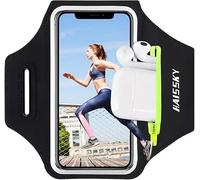 Brassard de Sport Universel avec Poche Écouteur Brassard Running pour iPhone 17 16 15 14 13 12 11 Pro Max Samsung Galaxy Porte Telephone Course a Pied pour Jogging Cyclisme Randonnée Brassard Armband